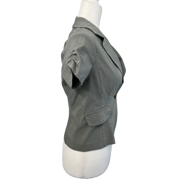 Green Vintage Rampage Single Button Short Sleeve Blazer - Size Medium - Picture 2 of 10